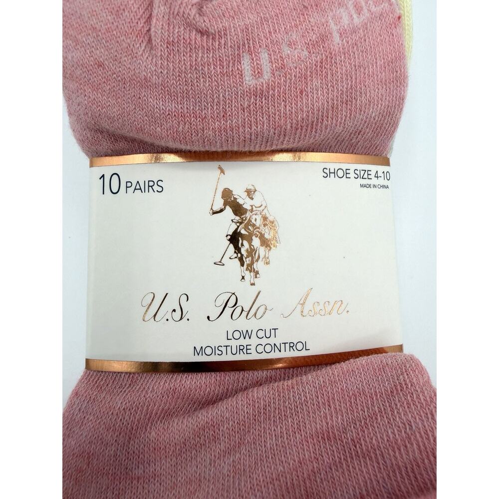Women U.S. Polo Assn multicolor- Moisture Control Low Socks 10 Pair NEW! - Picture 2 of 5